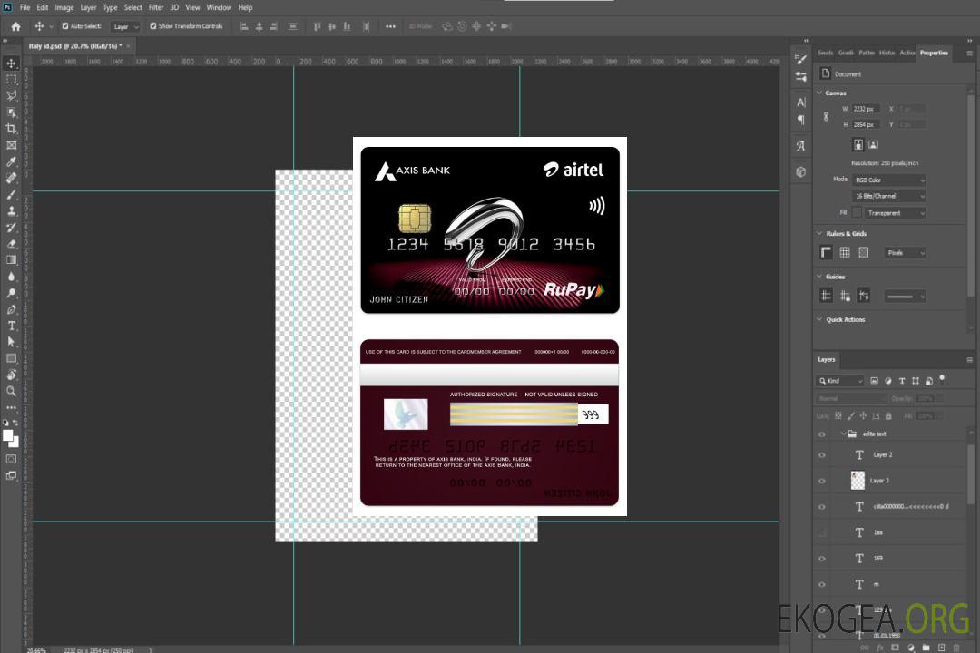 Inde Axis Bank Airtel RuPay carte de crédit template Inde Axis Bank Airtel RuPay carte de crédit template